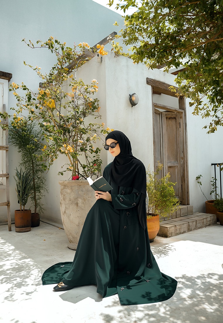 ZALEERA ABAYA SET - ONYX GREEN - Image 5