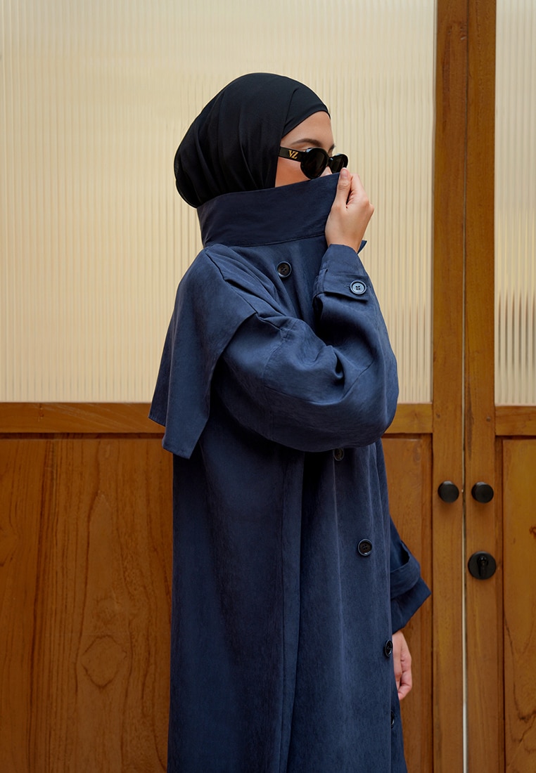 Shanum Long Coat - Dark Navy - Image 5