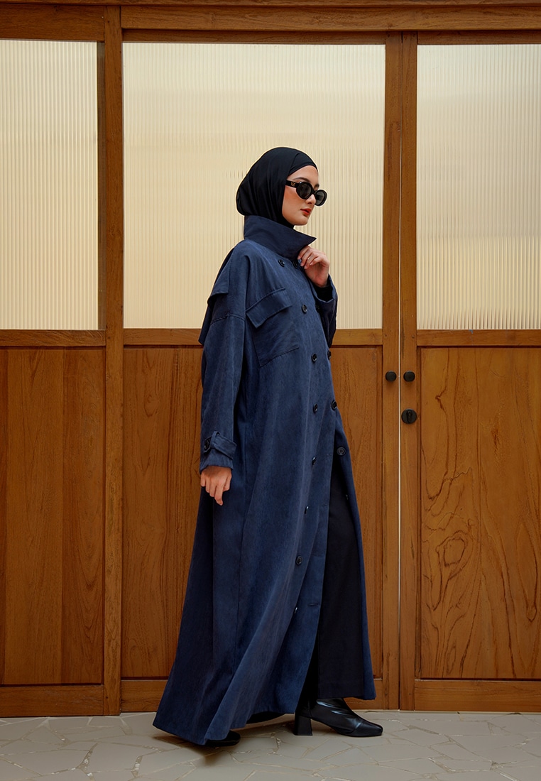 Shanum Long Coat - Dark Navy - Image 4