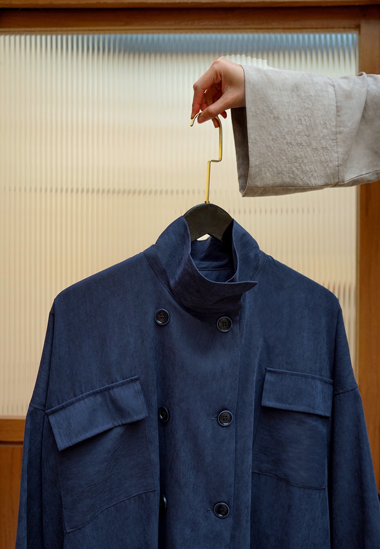 Shanum Long Coat - Dark Navy - Image 9