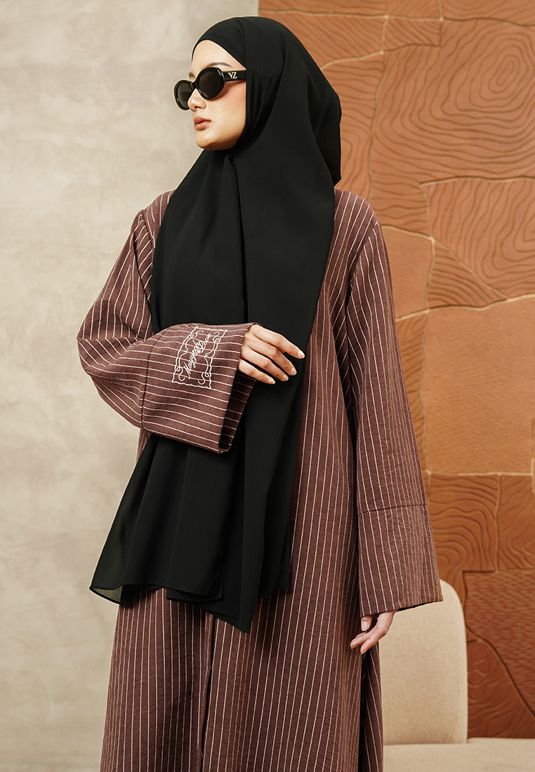 Qaireen Abaya - Terracotta - Image 4