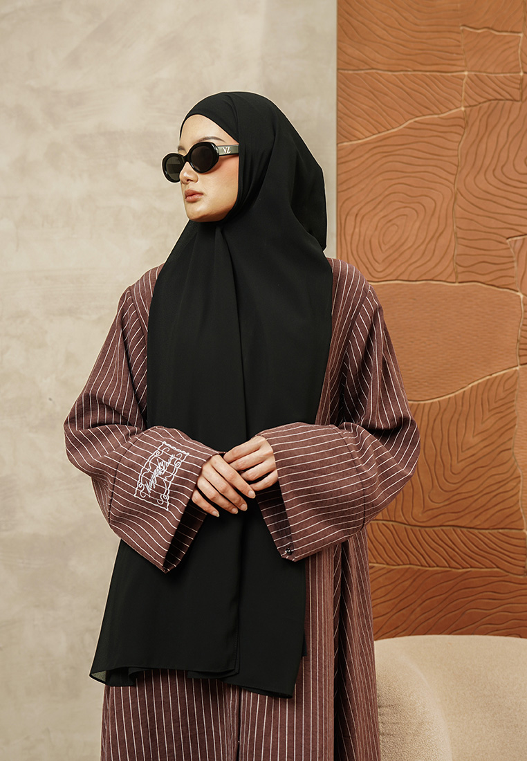 Qaireen Abaya - Terracotta - Image 3