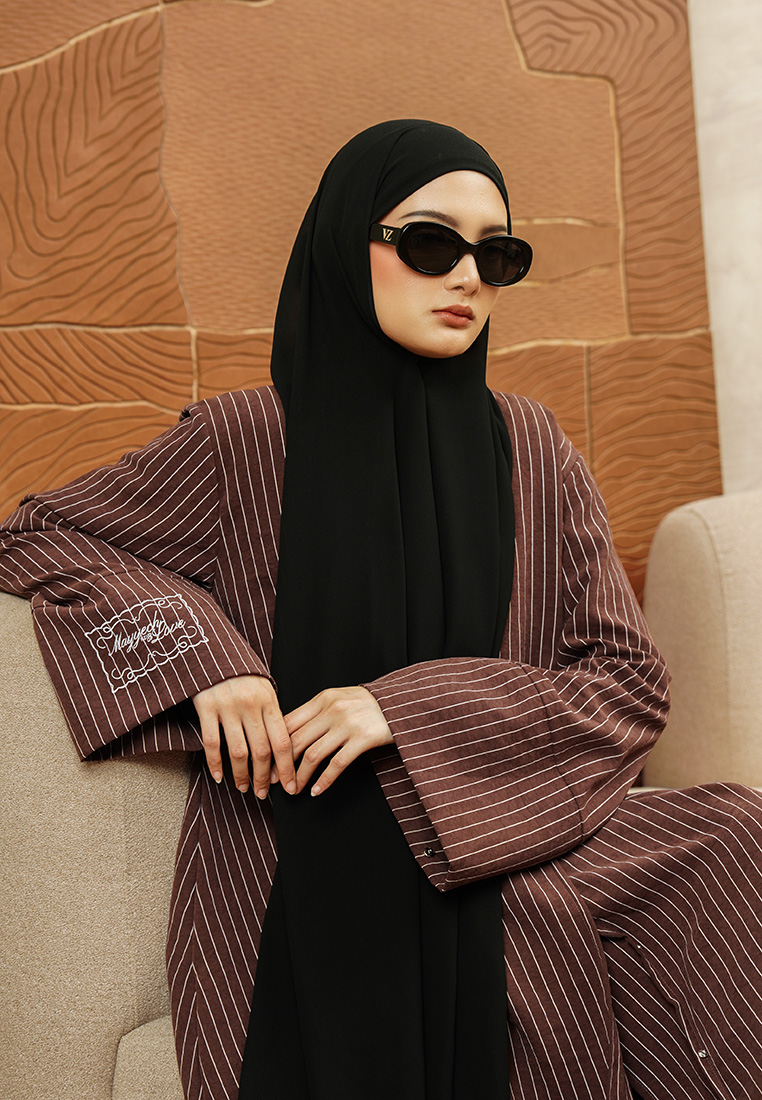 Qaireen Abaya - Terracotta - Image 8